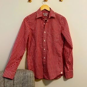 J. Crew by Thomas Mason Woven in Italy red plaid shirt
